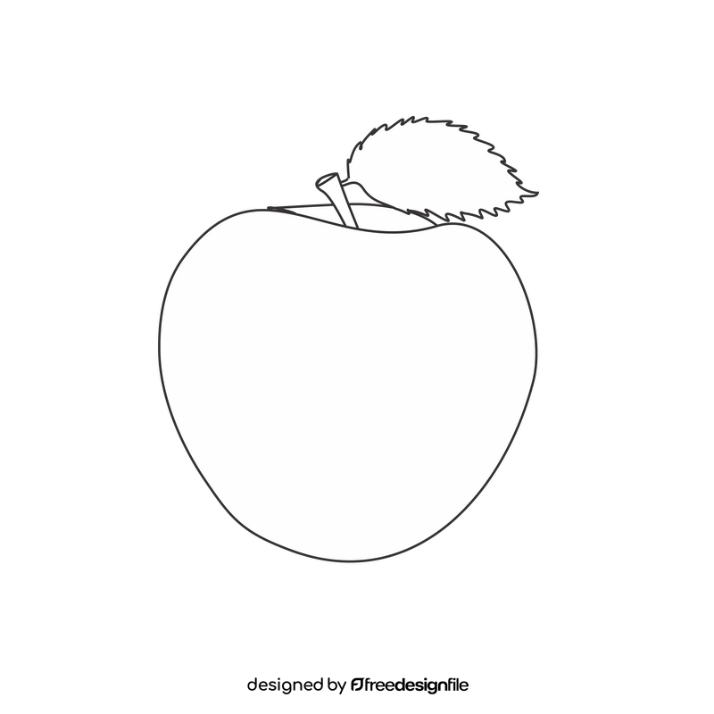 Apple cartoon black and white clipart