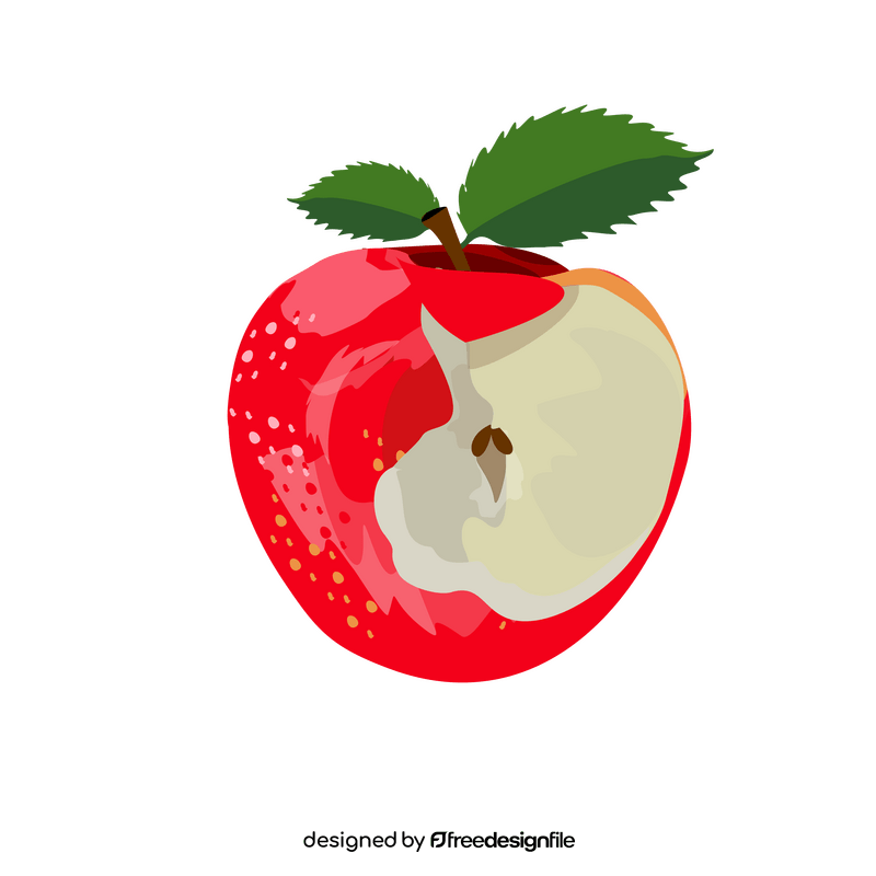 Bitten apple drawing clipart