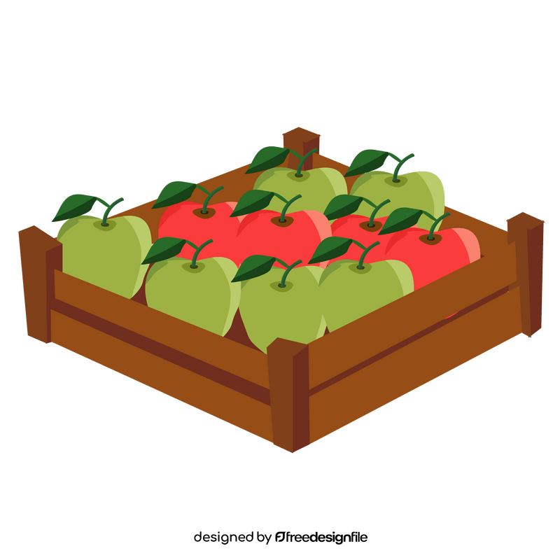 Apples in a box clipart