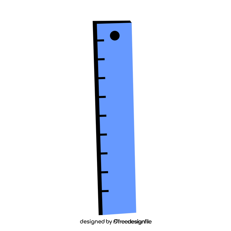 Blue ruler cartoon clipart