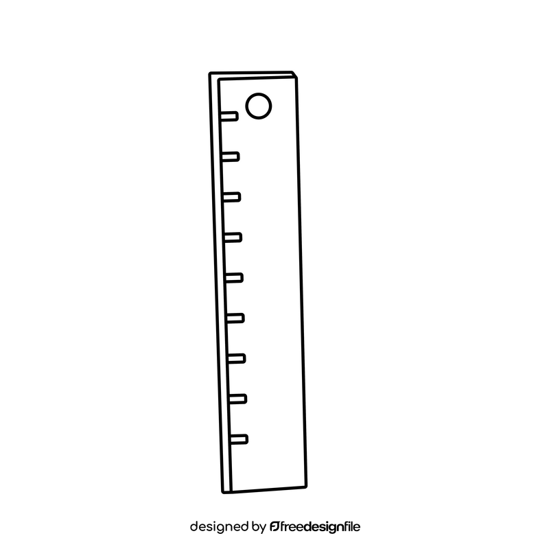 Ruler cartoon black and white clipart