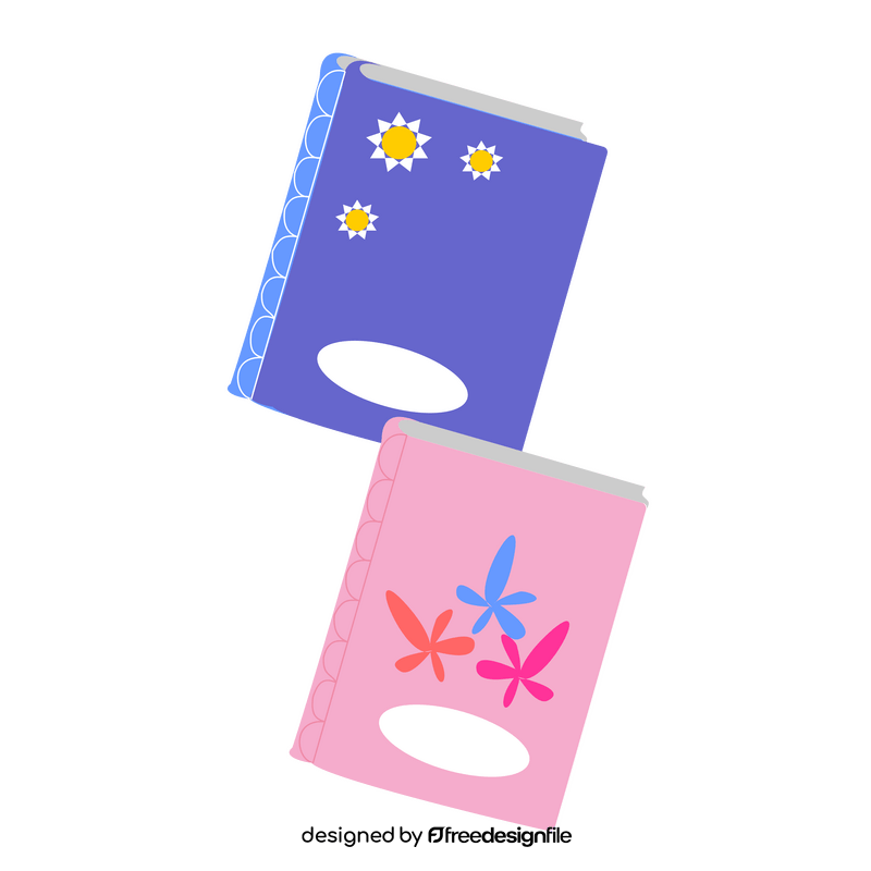 Boys and girls notebooks clipart