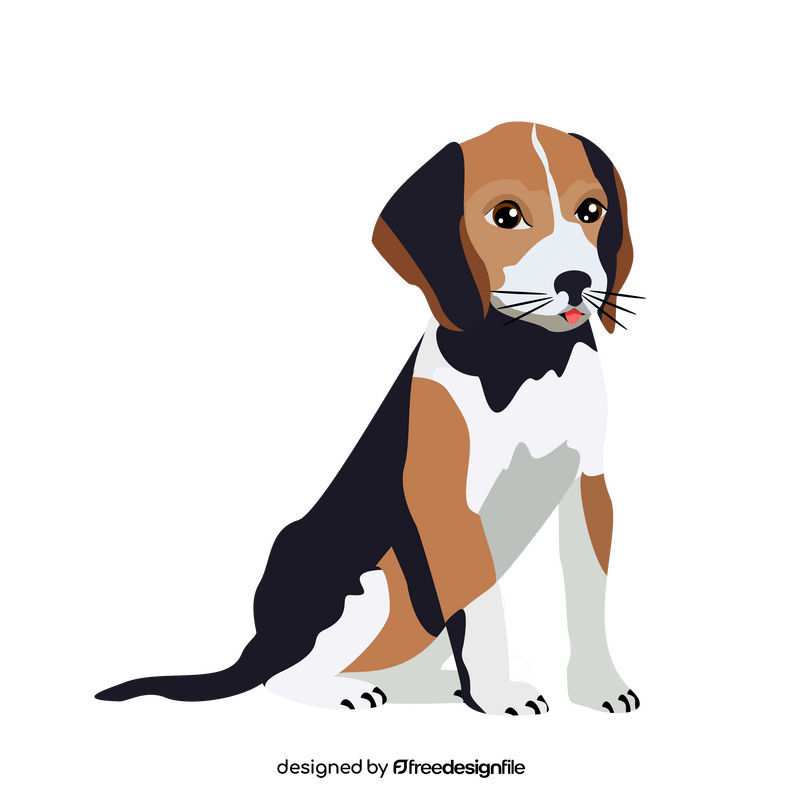 Free beagle dog sitting clipart