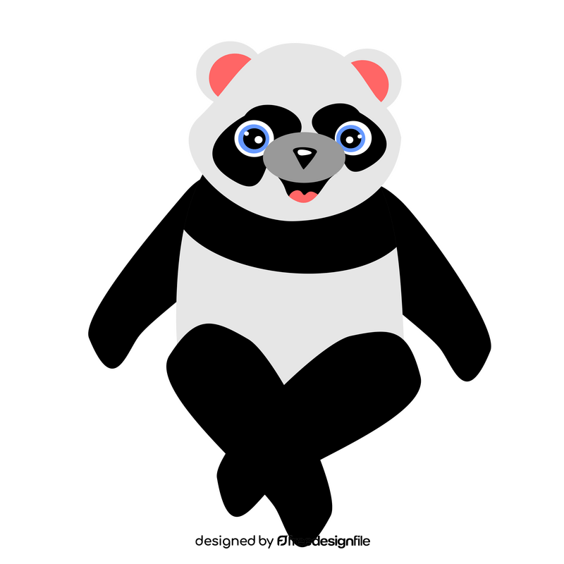 Sitting panda drawing clipart