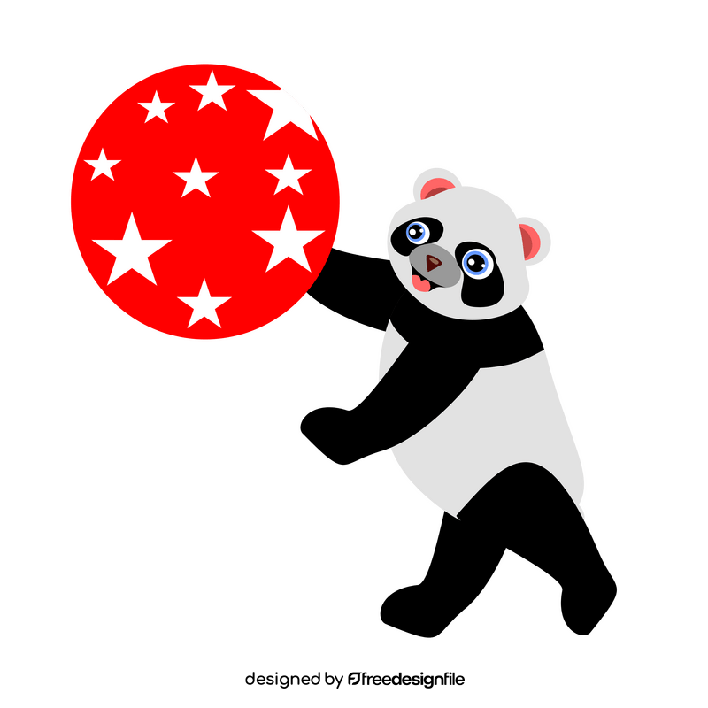 Baby panda playing ball illustration clipart