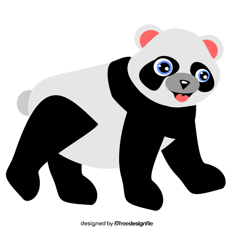 Panda bear walking illustration clipart