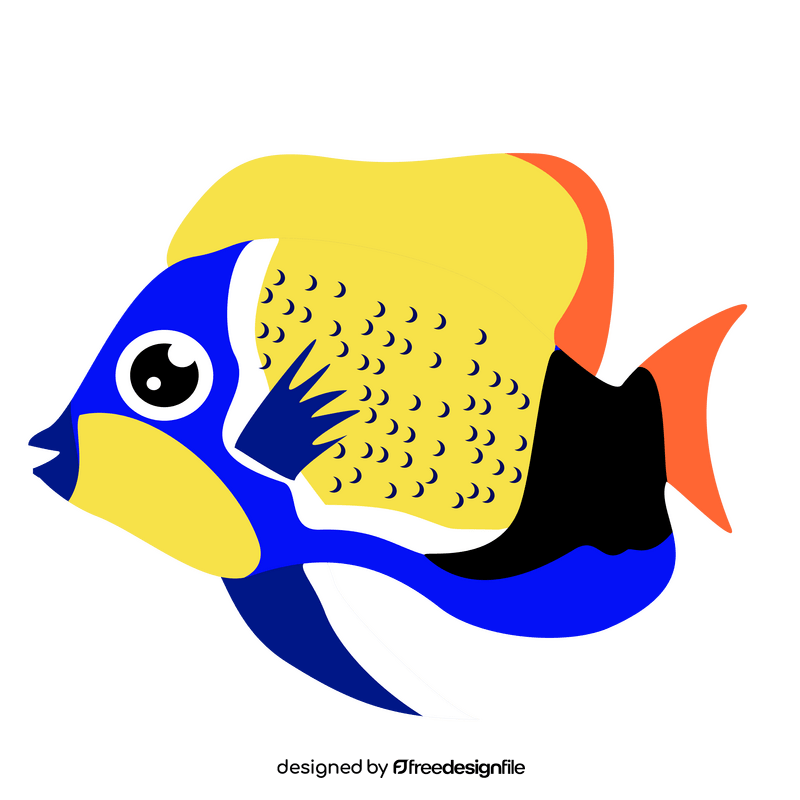 Colorful tropical fish clipart