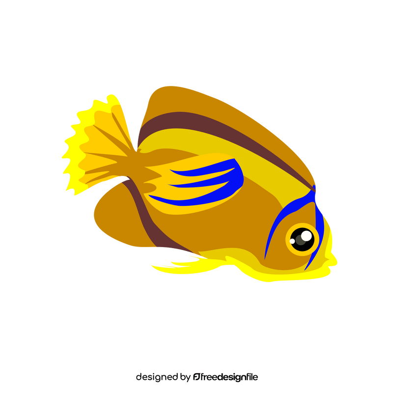 Tropical ocher fish illustration clipart vector free download