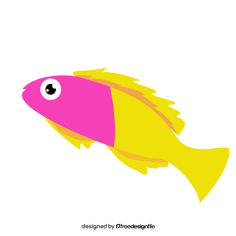 Pink and yellow tropical fish clipart