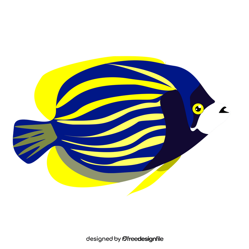 Yellow stripped tropical fish clipart