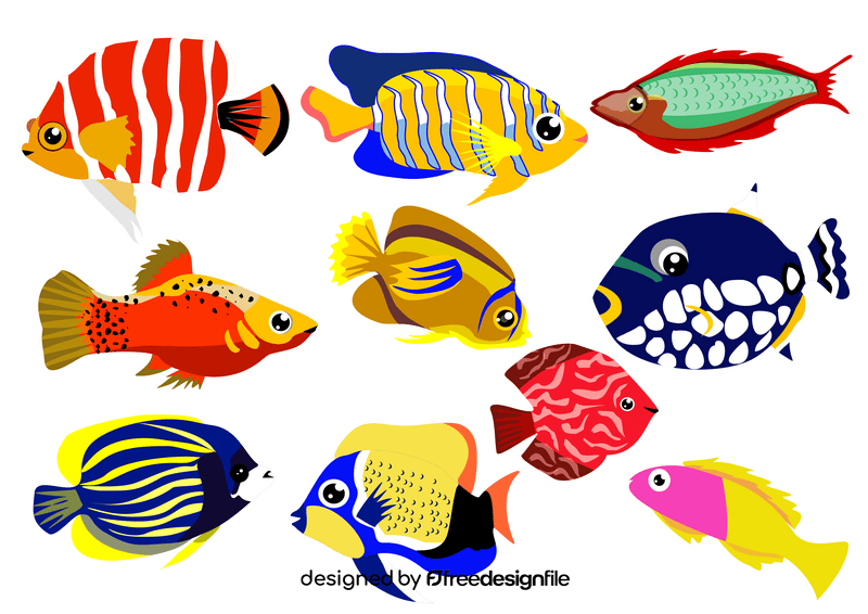 Tropical fishes vector