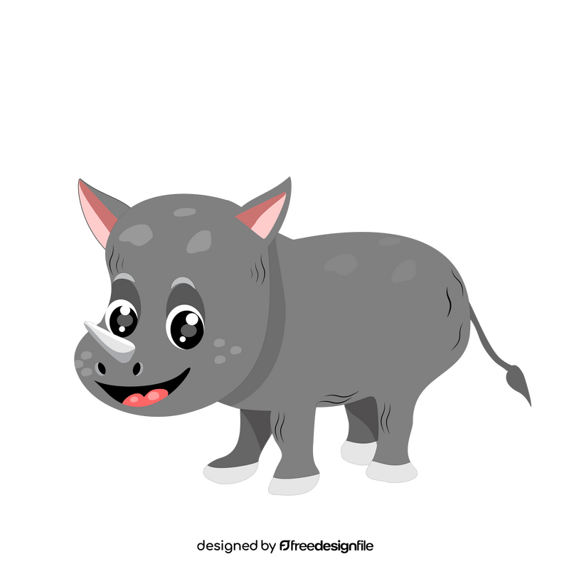Cute baby rhino clipart