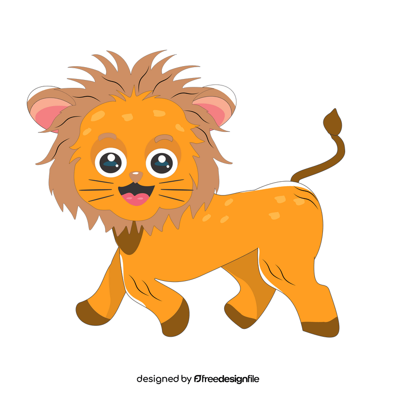 Cute baby lion illustration clipart