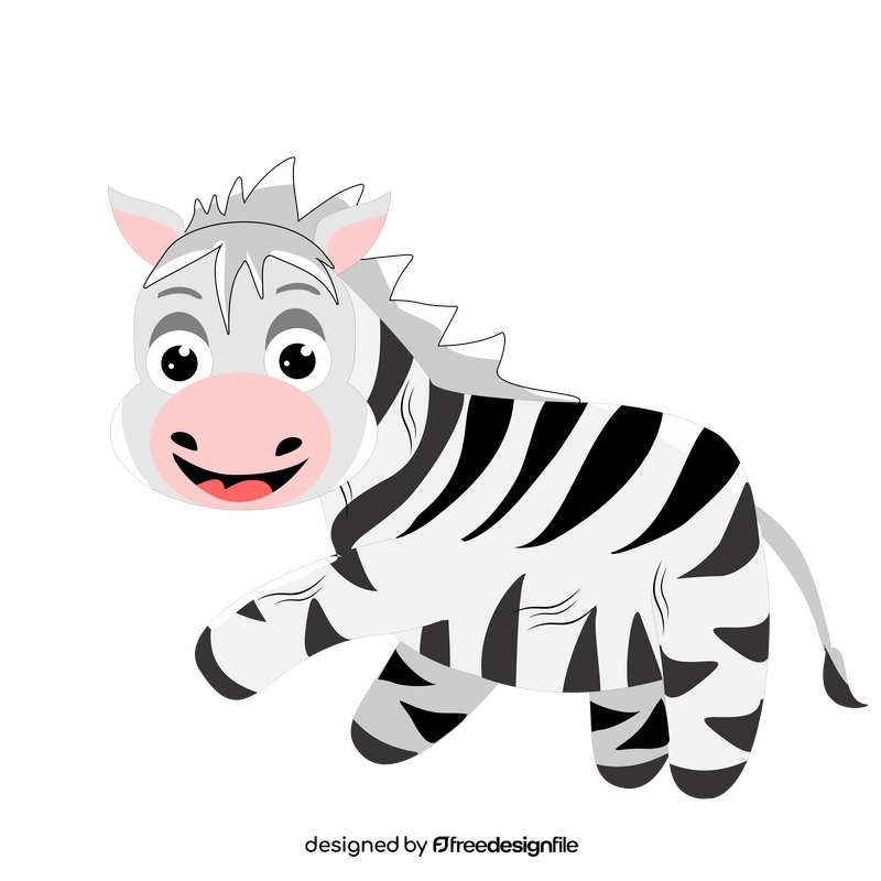 Cute baby zebra clipart