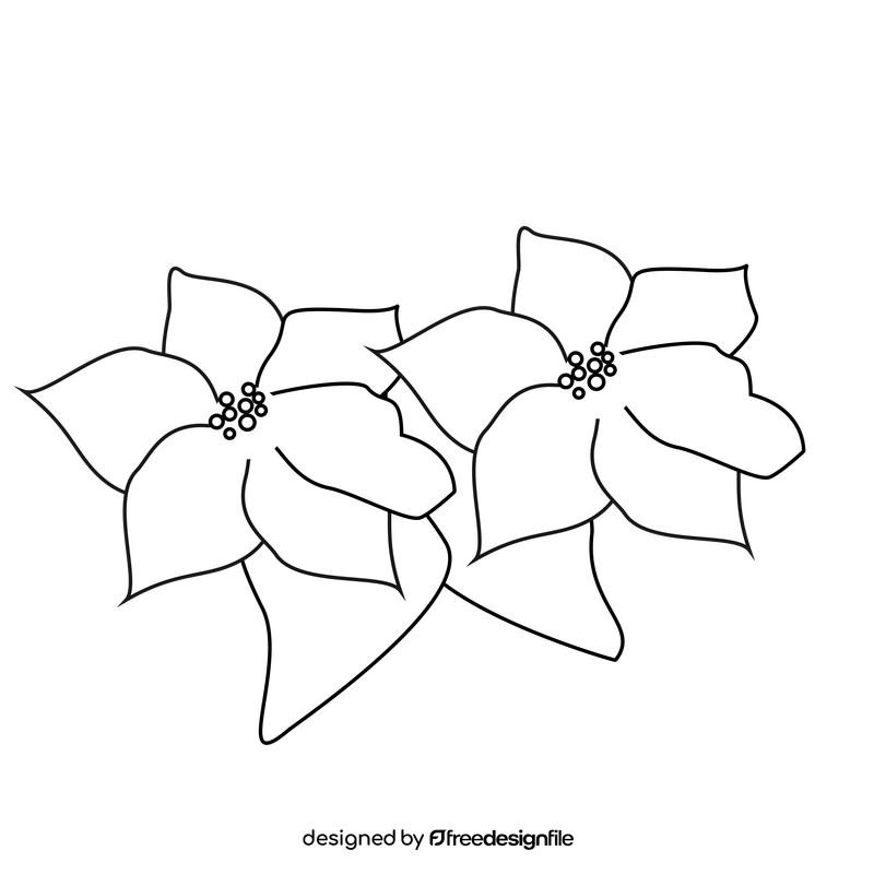 Violets flower drawing black and white clipart