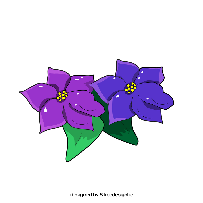 Violets flower drawing clipart
