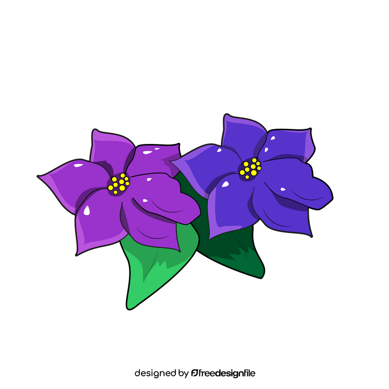 Violets flower drawing clipart