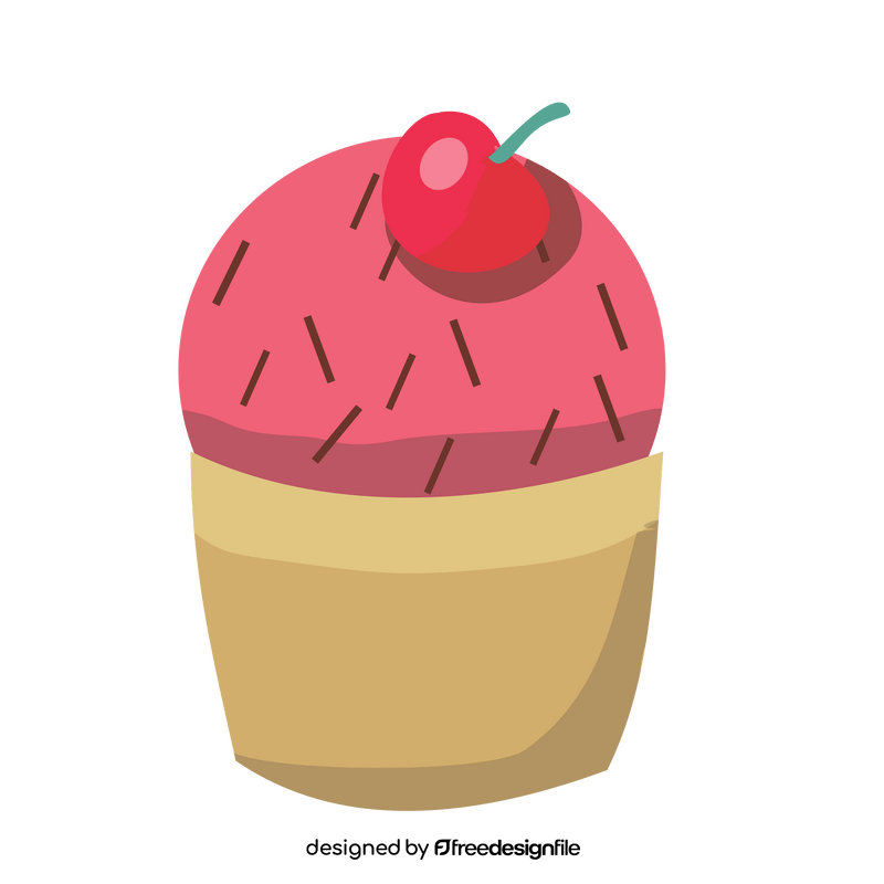 Cherry cupcake drawing clipart