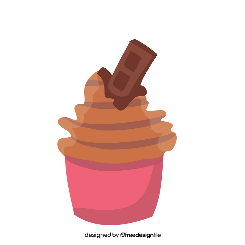 Chocolate cupcake illustration clipart