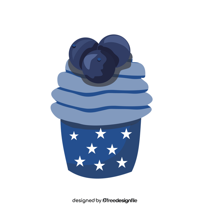 Blueberry cupcake clipart