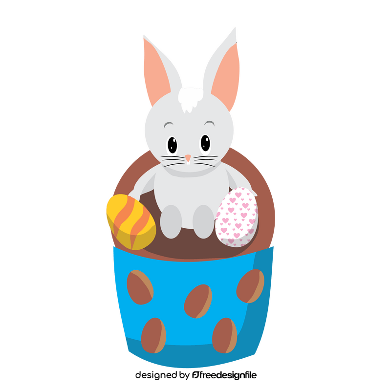 Cartoon bunny cupcake clipart