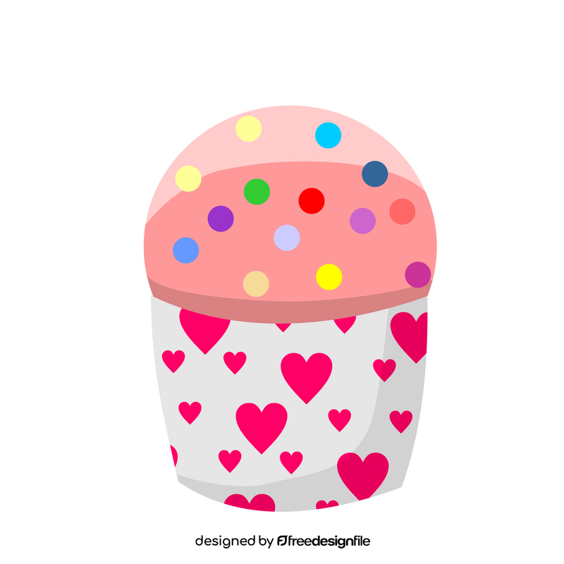 Rainbow cupcake clipart