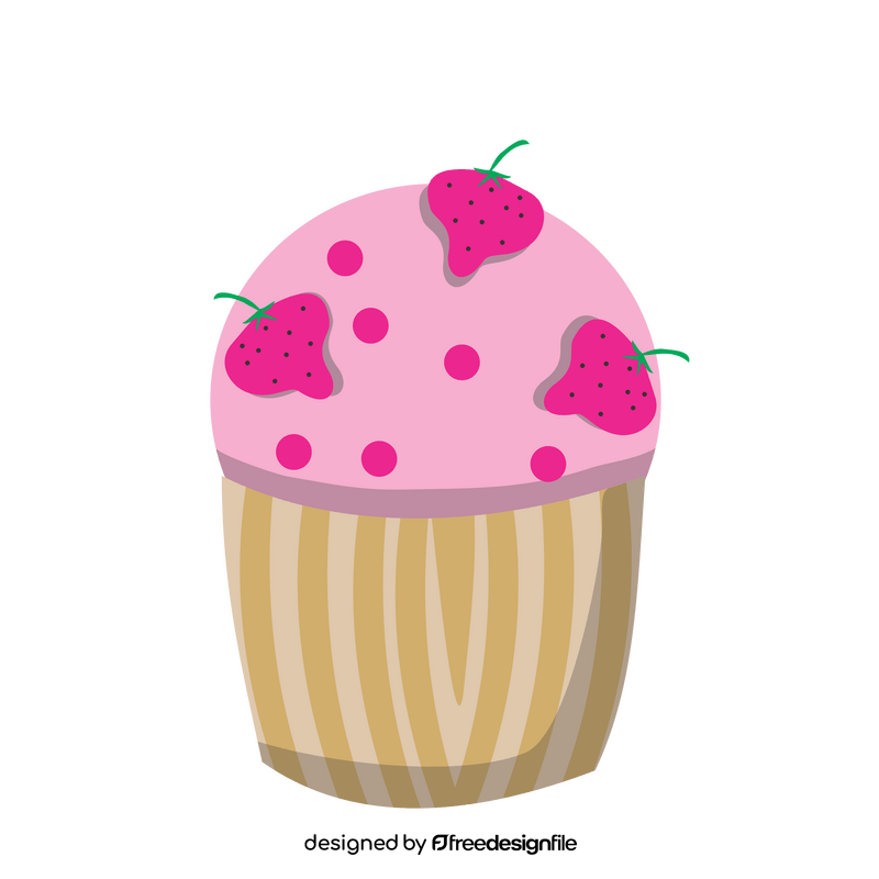 Strawberry cupcake clipart