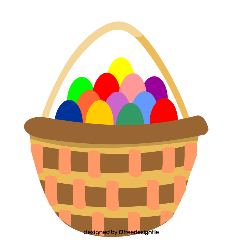 Basket with easter eggs clipart