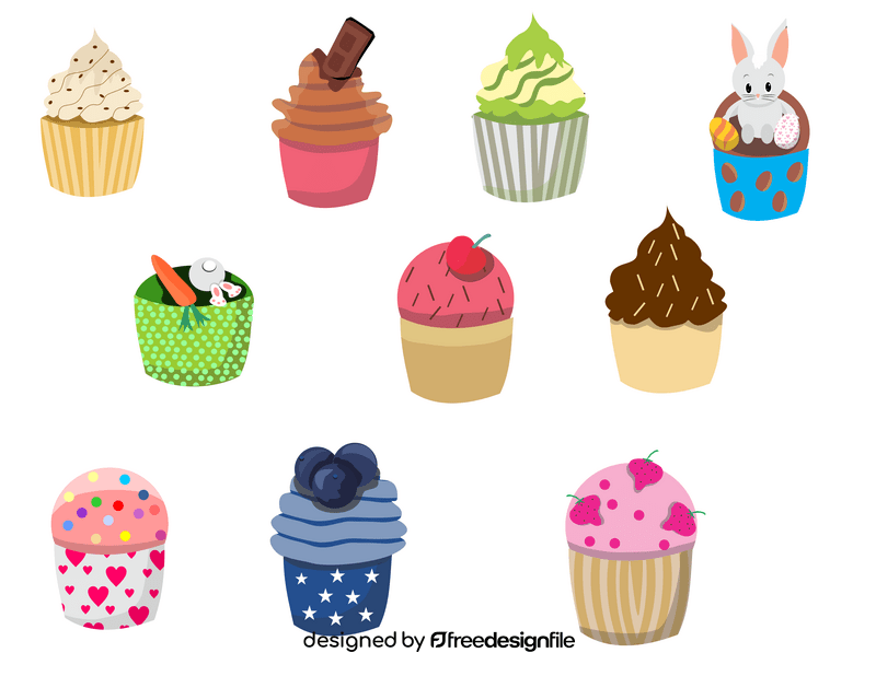 Free cupcakes vector