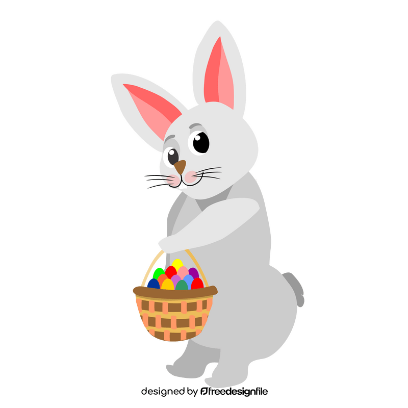 Easter bunny with eggs clipart