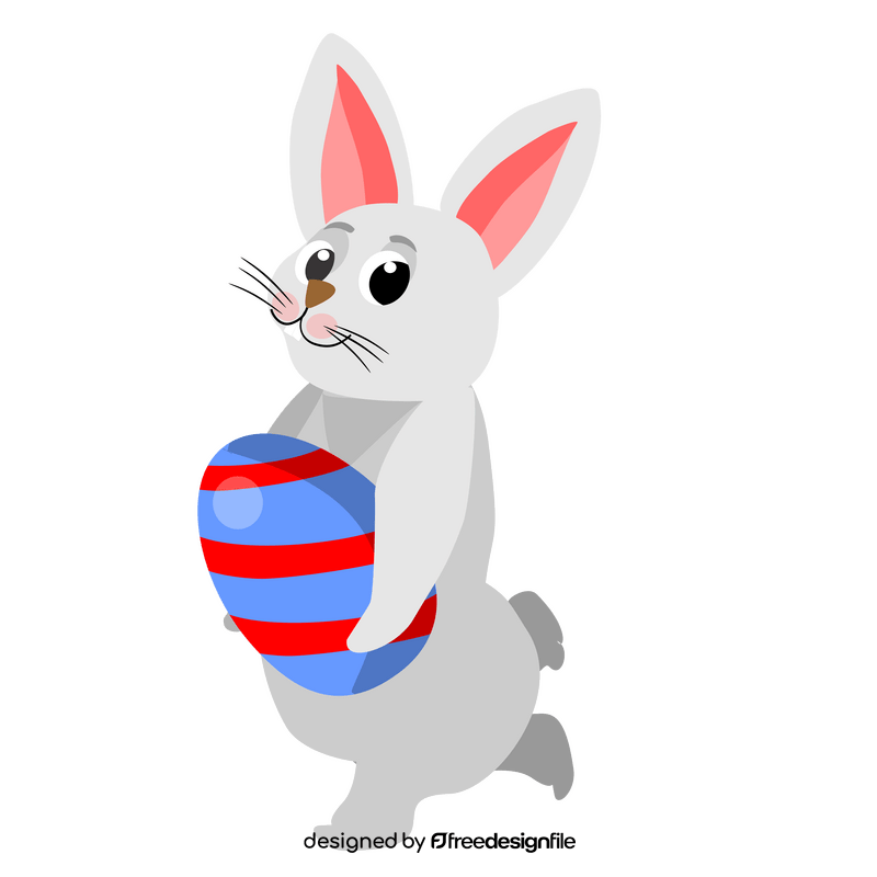 Easter bunny rabbit with easter egg illustration clipart