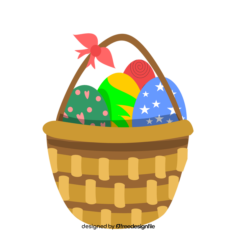 Basket of easter eggs clipart