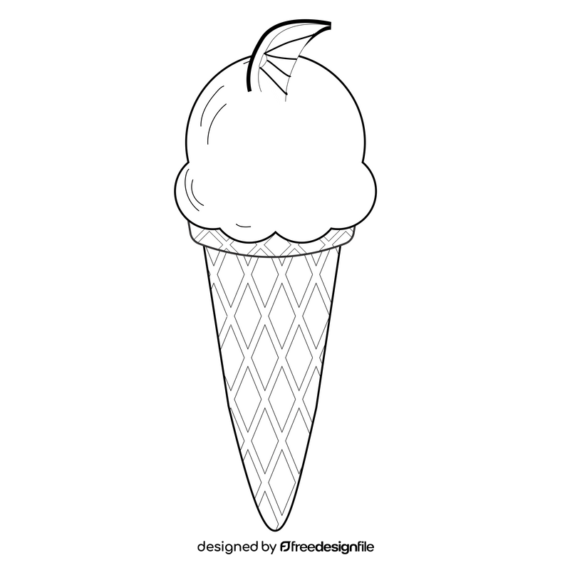 Free lemon ice cream black and white clipart