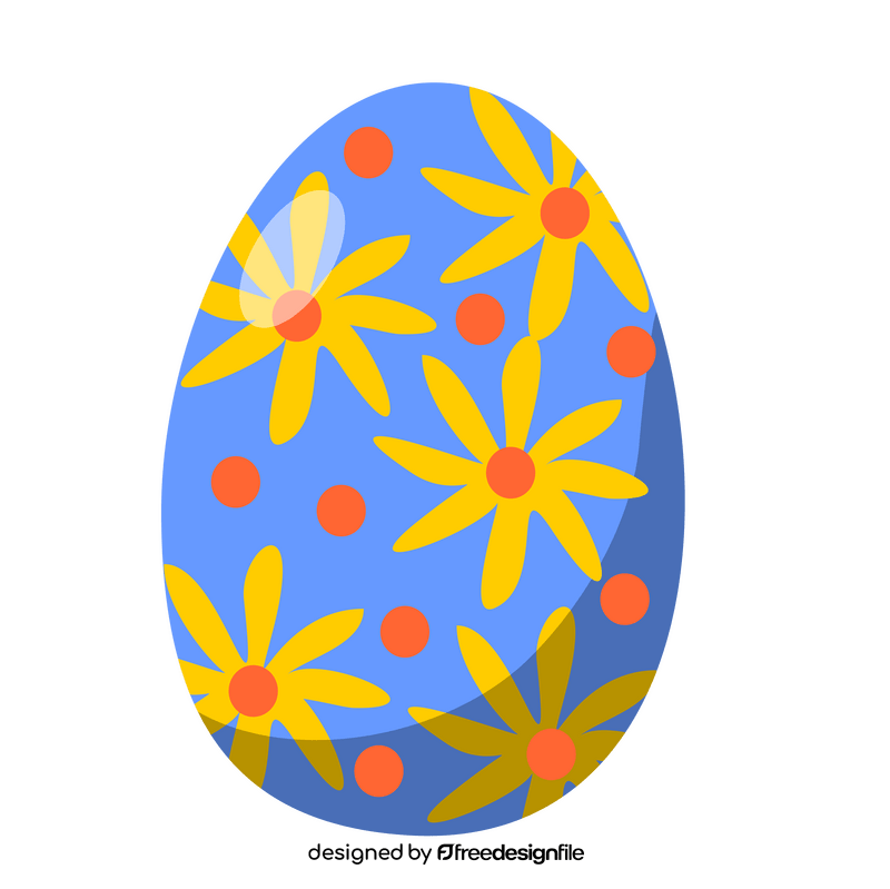 Cartoon flowery easter egg clipart