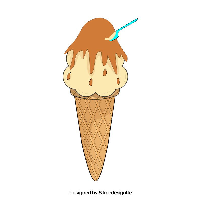 Caramel ice cream drawing clipart