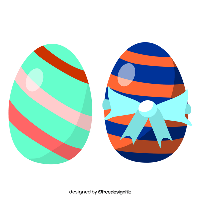 Free two easter eggs drawing clipart