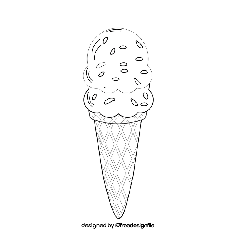 Mango ice cream illustration black and white clipart