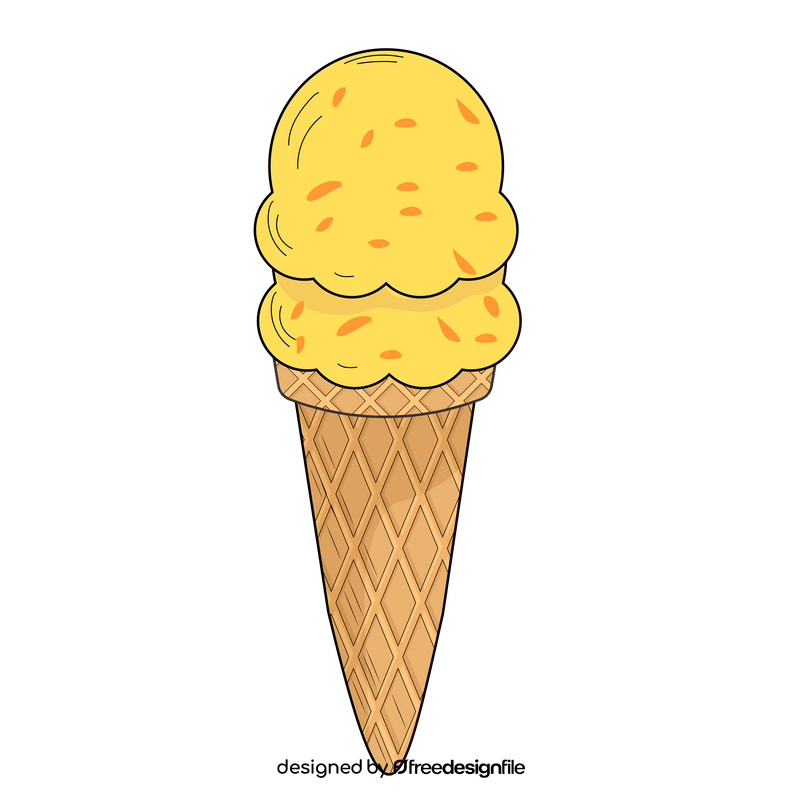 Mango ice cream illustration clipart