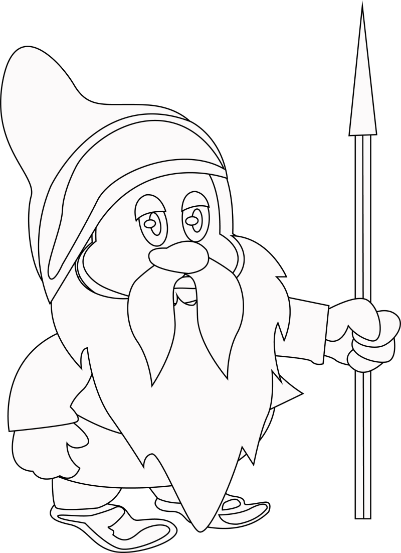 Free dwarf black and white clipart