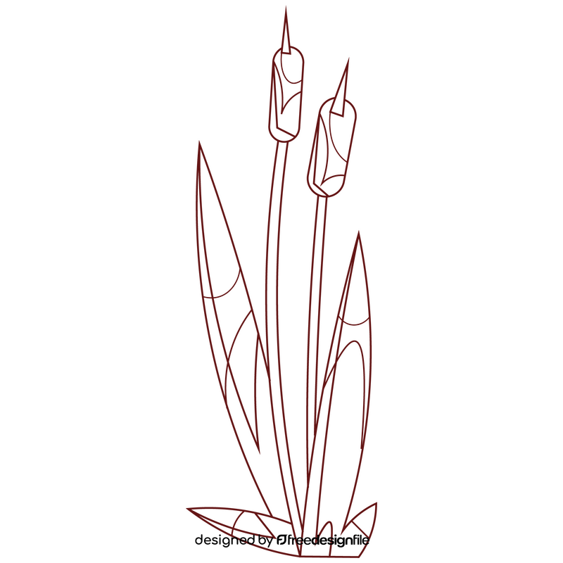Reeds black and white clipart