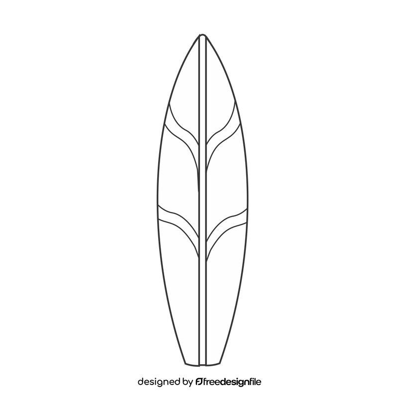 Free surf board black and white clipart