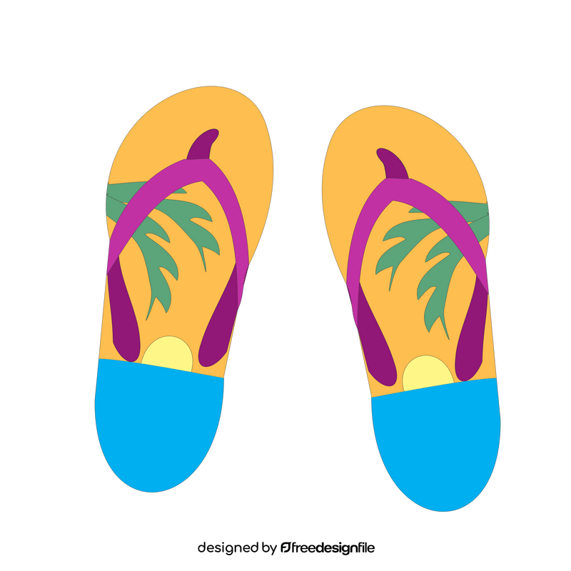 Beach flip flop illustration clipart vector free download