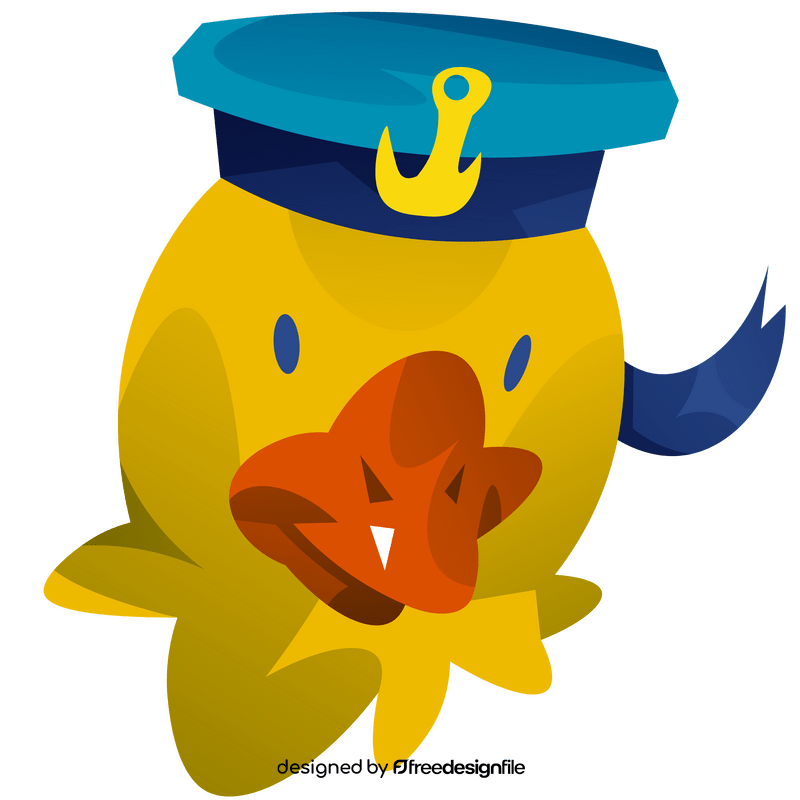 Duck sailor cartoon clipart