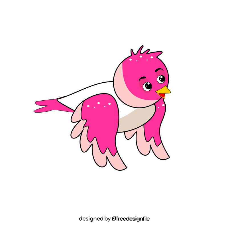 Cute pink bird clipart