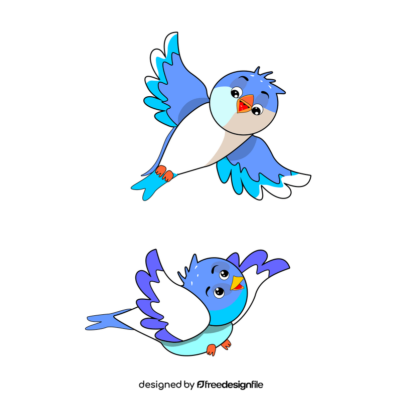 Blue birds flying clipart free download