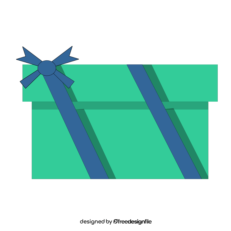 Green gift box drawing clipart