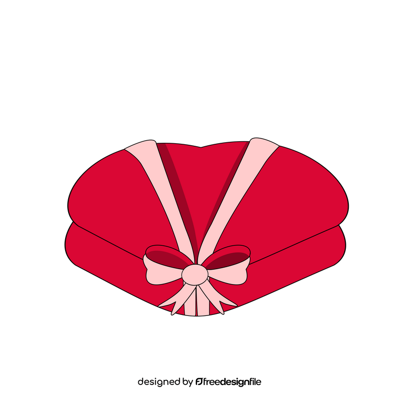 Heart shaped red gift box clipart