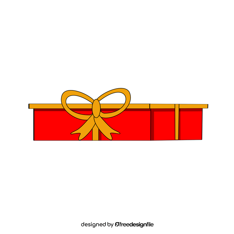 Red box with yellow ribbon bow clipart