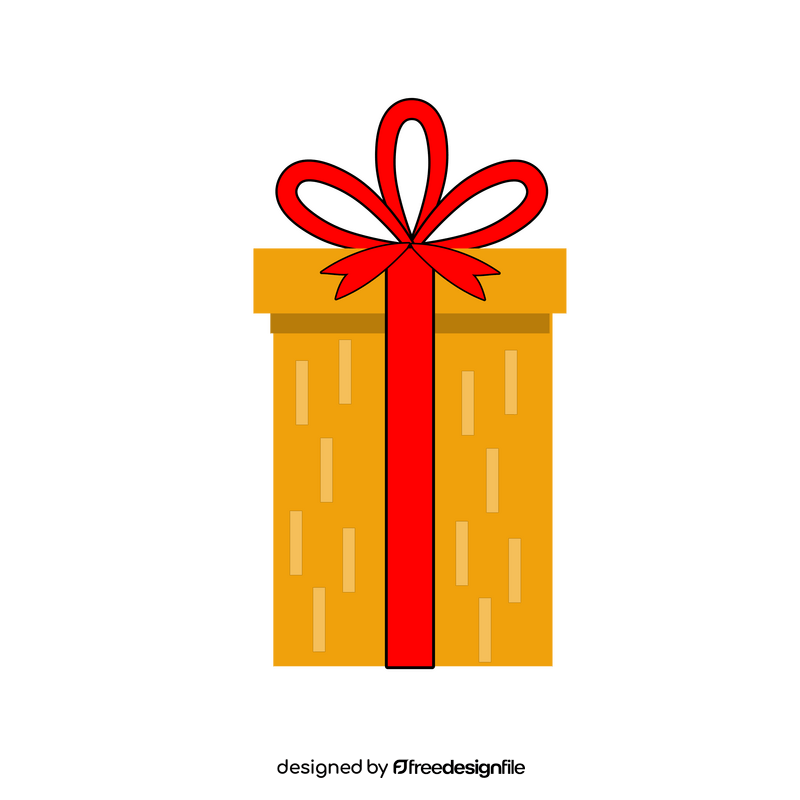 Yellow box with a red ribbon bow clipart