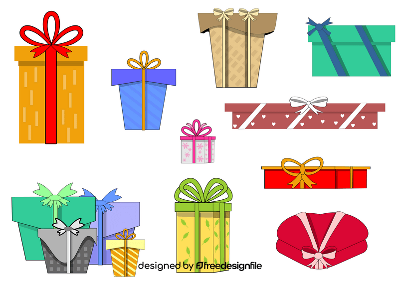 Gift boxes with ribbons vector